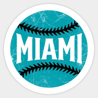 Miami Retro Baseball - White Sticker